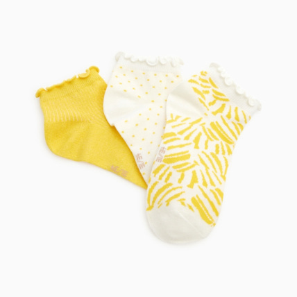 Avis Socquettes volantées fantaisie (lot de 3) jaune fille OKAIDI 2