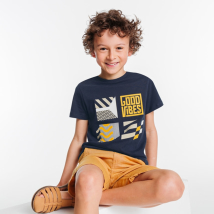 Avis T-shirt flammé motif sport bleu garçon OKAIDI 1