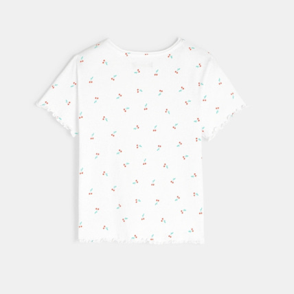 Avis T-shirt à bords ondulés rouge fille OKAIDI 4