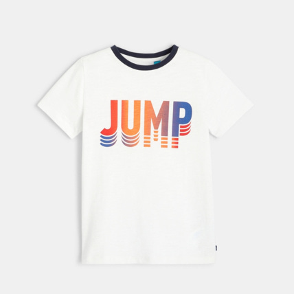 Avis T-shirt jersey flammé message Jump blanc garçon OKAIDI 2