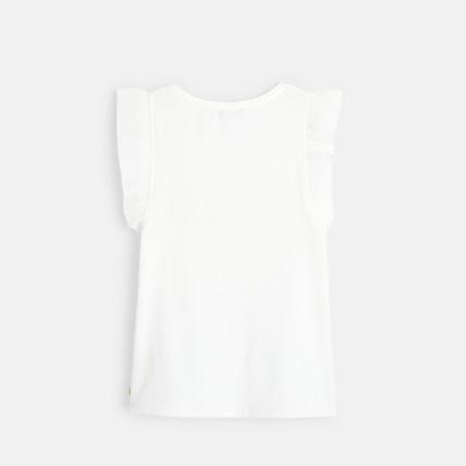 Avis T-shirt manches plissées oiseau blanc fille OKAIDI 4