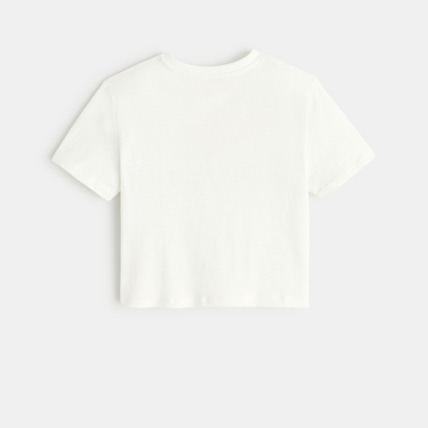 Avis T-shirt à message blanc fille OKAIDI 4