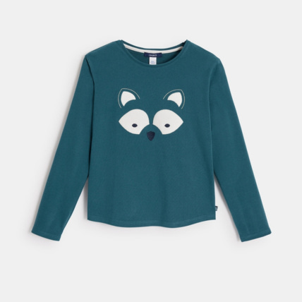 Avis T-shirt doux à motif patché vert fille OKAIDI 1