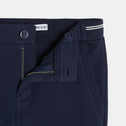 Avis Pantalon chino slim en nid d'abeille bleu garçon OKAIDI 3