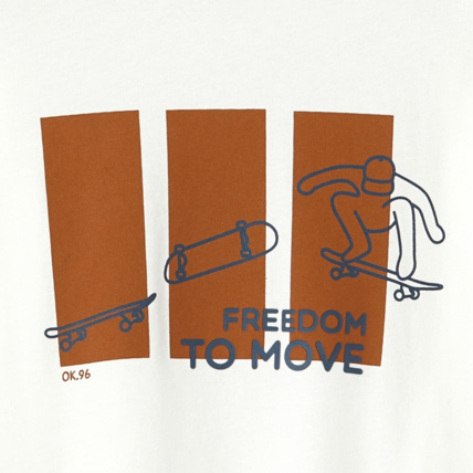 Avis T-shirt à message "Freedom to move" blanc garçon OKAIDI 3