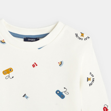 Avis Sweat-shirt en molleton imprimé blanc garçon OKAIDI 3