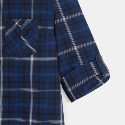 Avis Chemise à carreaux et col boutonné bleue garçon OKAIDI 4