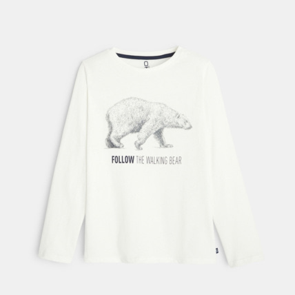 Avis T-shirt en coton biologique motif animal 3D blanc garçon OKAIDI 1