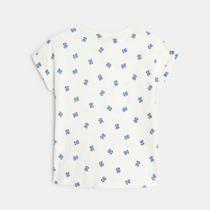 Avis T-shirt imprimé fleuri bleu fille OKAIDI 4