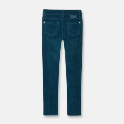 Avis Pantalon en velours stretch turquoise fille OKAIDI 2