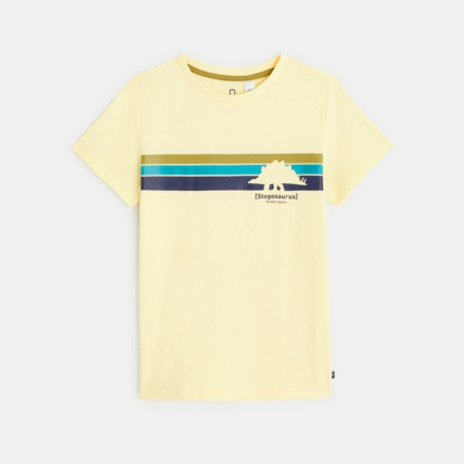 Avis T-shirt manches courtes motif dinosaure jaune garçon OKAIDI 2