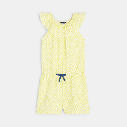 Avis Combishort imprimé jaune fille OKAIDI 1