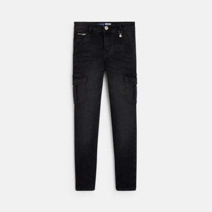 Avis Pantalon skinny en toile stretch gris fille OKAIDI 2