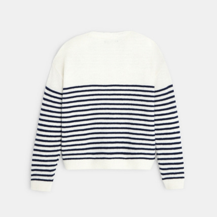 Avis Pull marin à encolure boutonnée bleu fille OKAIDI 3