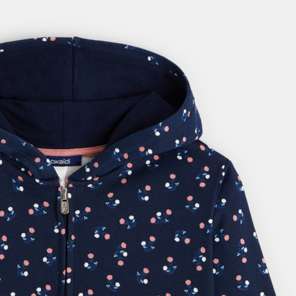 Avis Sweat-shirt zippé imprimé bleu fille OKAIDI 2
