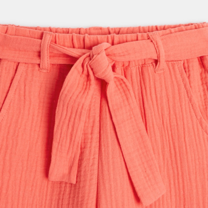 Avis Pantalon en gaze de coton orange fille OKAIDI 3