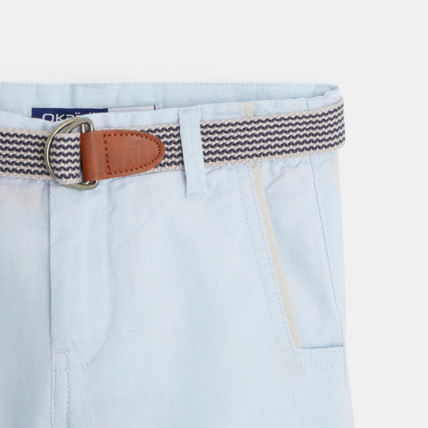 Avis Bermuda toile habillé et ceinture bleu garçon OKAIDI 4