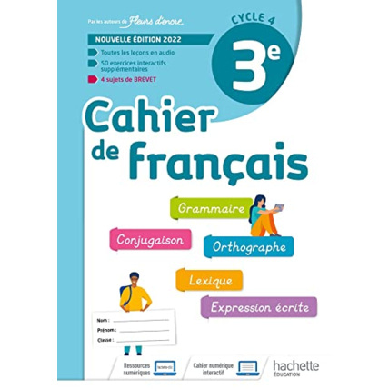 Avis Cahier de Français cycle 4/3e - cahier d'activités - Ed. 2022 Hachette Éducation 1