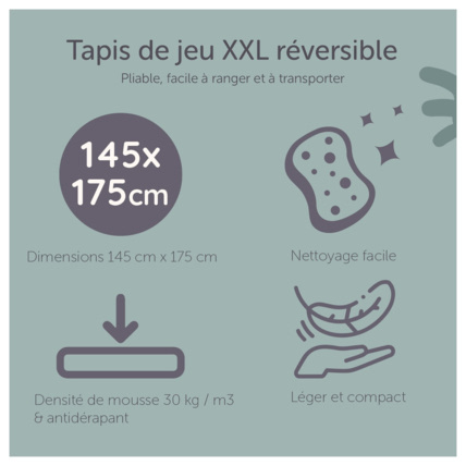 Avis Grand tapis d'éveil réversible voitures et animaux TINEO 3