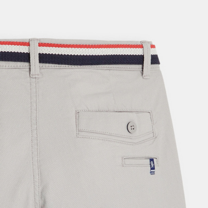 Avis Bermuda toile fantaisie et ceinture sangle gris garçon OKAIDI 3