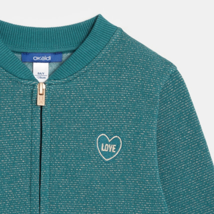 Avis Teddy zippé irisé turquoise fille OKAIDI 2