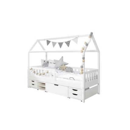 Avis Lit cabane Maison de rêve 4 tiroirs TICAA 1