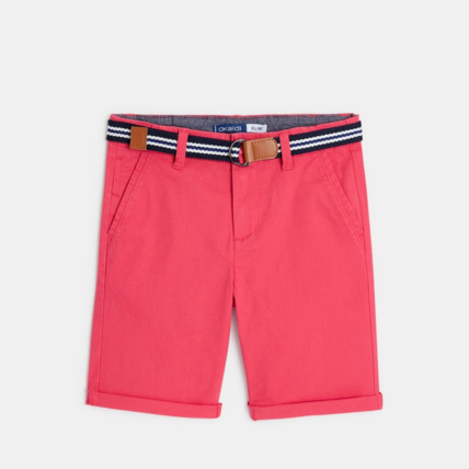 Avis Bermuda en toile + ceinture rose garçon OKAIDI 1