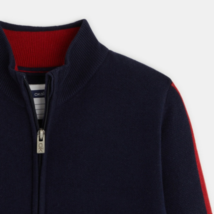 Avis Gilet zippé en tricot bleu garçon OKAIDI 2