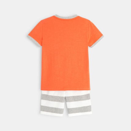 Avis Pyjama court jersey safari et rayures orange garçon OKAIDI 4