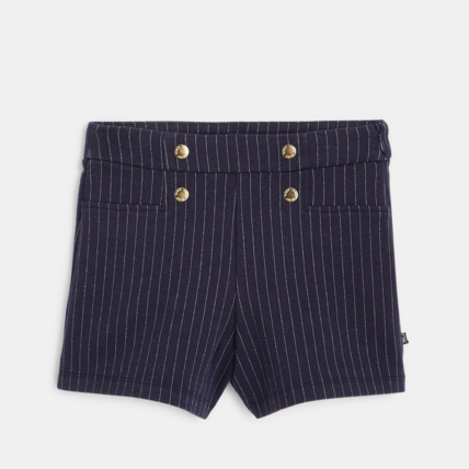 Avis Short à pont rayé toucher flanelle bleu fille OKAIDI 2