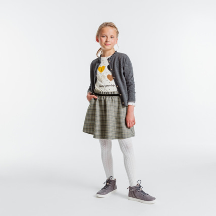 Jupe patineuse a carreaux grise fille OKAIDI Comparateur Avis Prix
