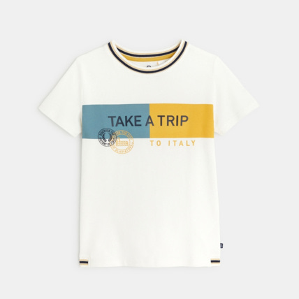 Avis T-shirt à message "take a trip" blanc garçon OKAIDI 1