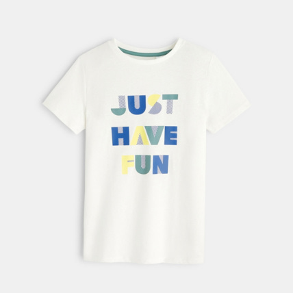 Avis T-shirt à message blanc garçon OKAIDI 2
