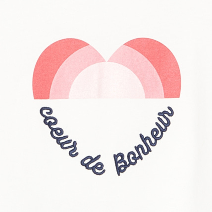 Avis T-shirt message coeur blanc fille OKAIDI 3
