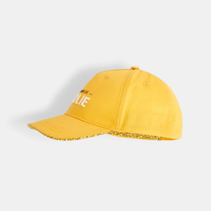 Avis Casquette toile à message brodé 'Graine de folie' jaune fille OKAIDI 1