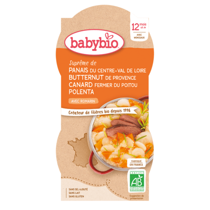 Avis Panais du Centre-Val de Loire Butternut de Provence Canard fermier du Poitou Polenta Romarin Babybio 1