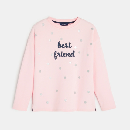 Avis Sweat à pois rose fille OKAIDI 1