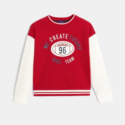 Avis Sweat-shirt style rugby rouge garçon OKAIDI 1