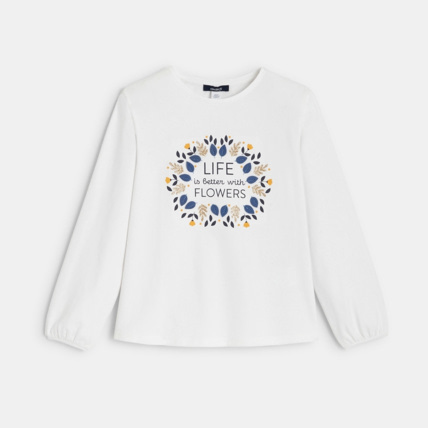 Avis T-shirt à motif brodé bleu fille OKAIDI 2