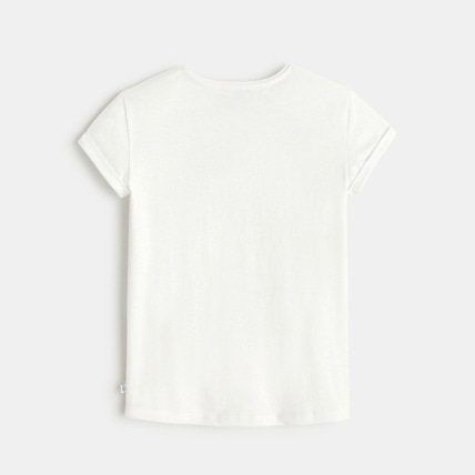 Avis T-shirt à message motif cerise blanc fille OKAIDI 3