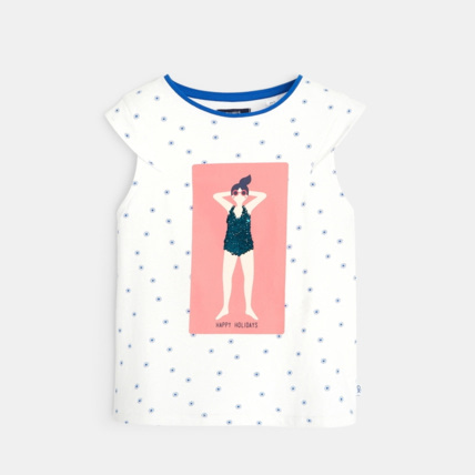 Avis T-shirt à message et sequins fille OKAIDI 1
