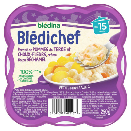 Avis BLEDICHEF - Écrasé de pommes de terre et choux-fleurs, crème façon béchamel Blédina 1