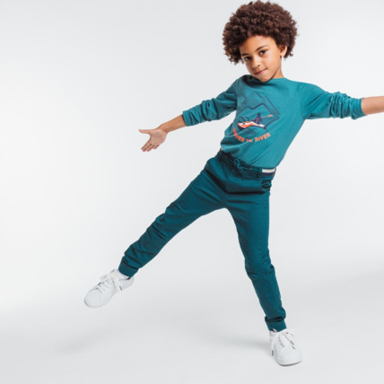 Avis Pantalon en toile et cordon à la taille vert garçon OKAIDI 1