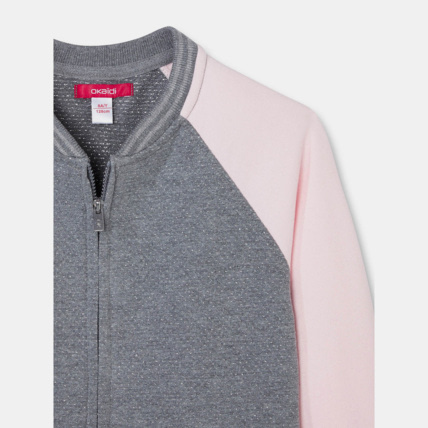 Avis Sweat zippé bicolore irisé gris fille OKAIDI 2