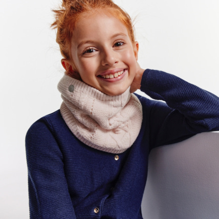 Avis Snood torsadé fantaisie rose fille OKAIDI 1
