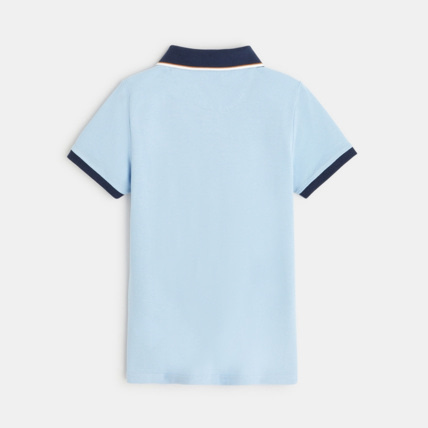 Avis Polo piqué col couleur turquoise garçon OKAIDI 3