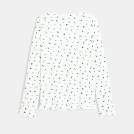 Avis T-shirt en jersey côtelé imprimé vert fille OKAIDI 3