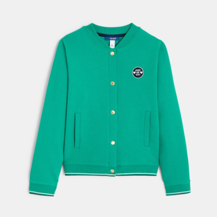 Avis Sweat Teddy en molleton vert fille OKAIDI 1