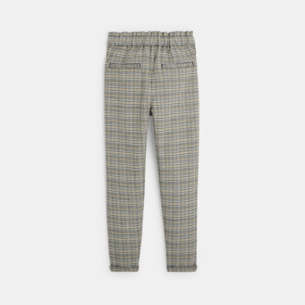 Avis Pantalon à carreaux à taille élastiquée gris fille OKAIDI 4