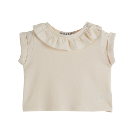 Avis Tee-shirt coton bio collerrette Crème Emile et Ida 1